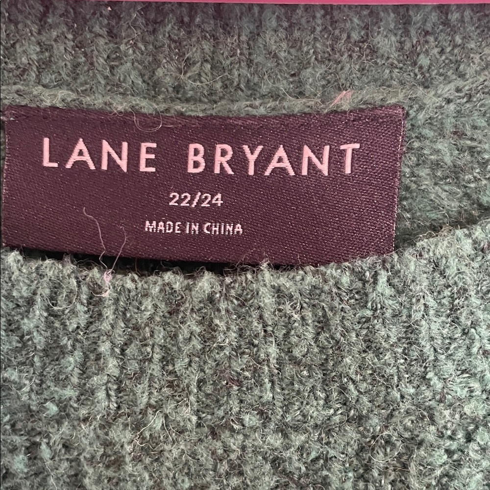 Lane Bryant Forest Green Crew Neck Sweater - Picture 2 of 5